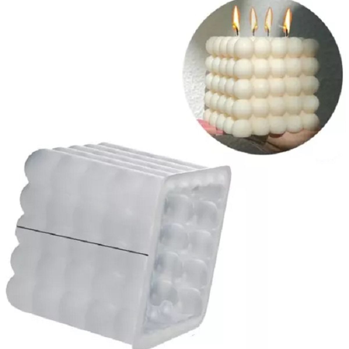 GENERICO - Molde Silicona Velas Y Jabón Cubo Con Burbujas