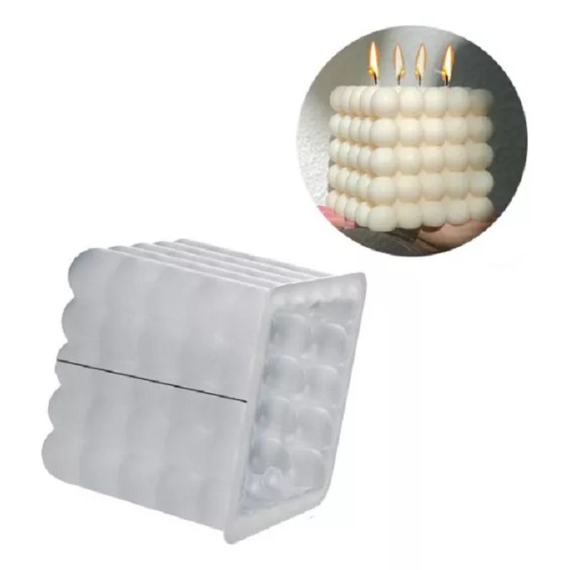 GENERICO - Molde Silicona Velas Y Jabón Cubo Con Burbujas