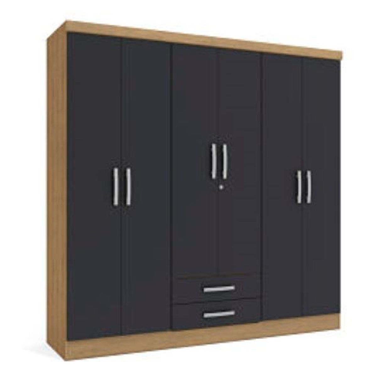 YARDAS - Closet Yardas Isabela Negro / Angelín 6 Puertas 2 Cajones