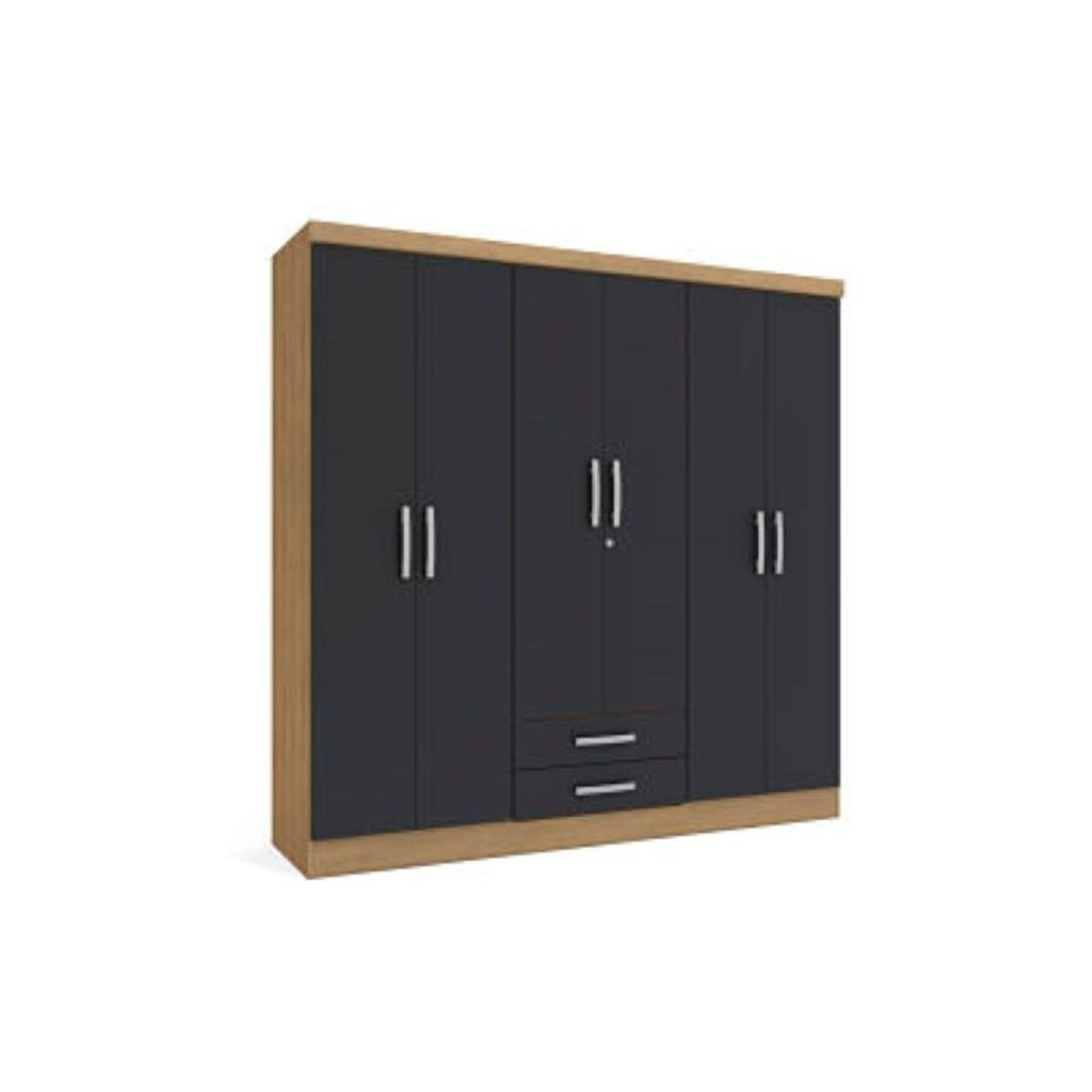 YARDAS - Closet Yardas Isabela Negro / Angelín 6 Puertas 2 Cajones