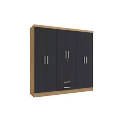 YARDAS - Closet Isabela Negro / Angelín 6 Puertas 2 Cajones