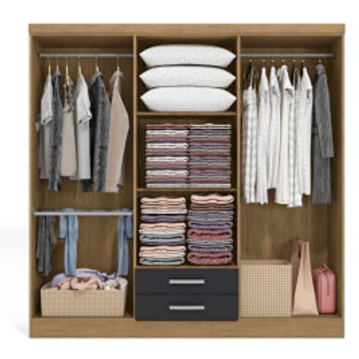 YARDAS - Closet Yardas Isabela Negro / Angelín 6 Puertas 2 Cajones