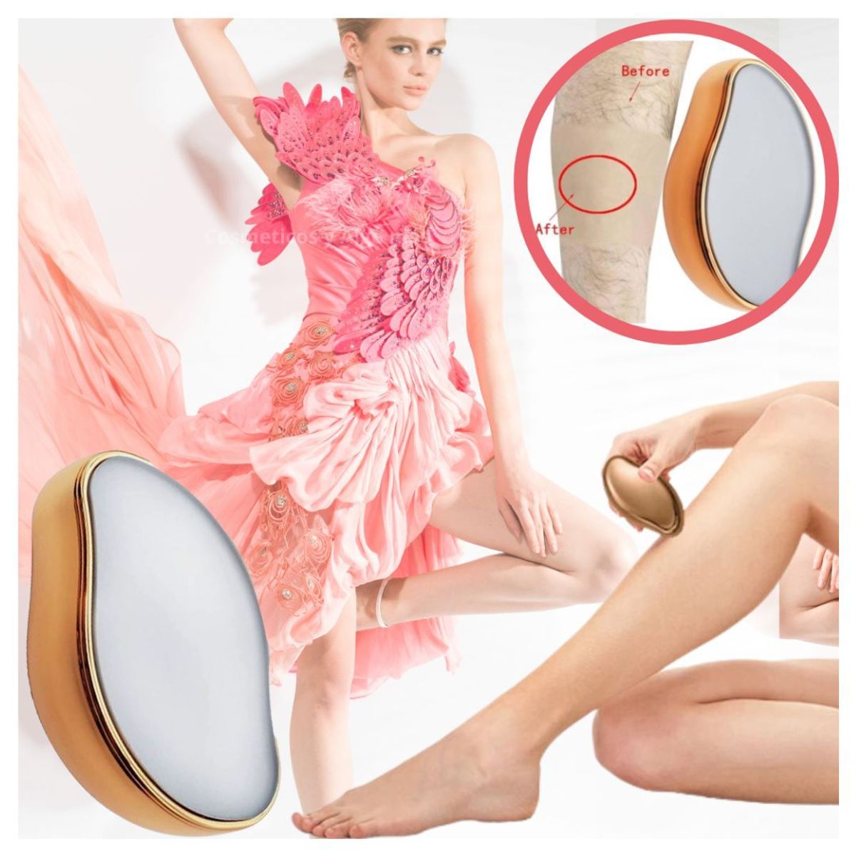 GENERICO - Depiladora de nano cristales eliminación total del vello