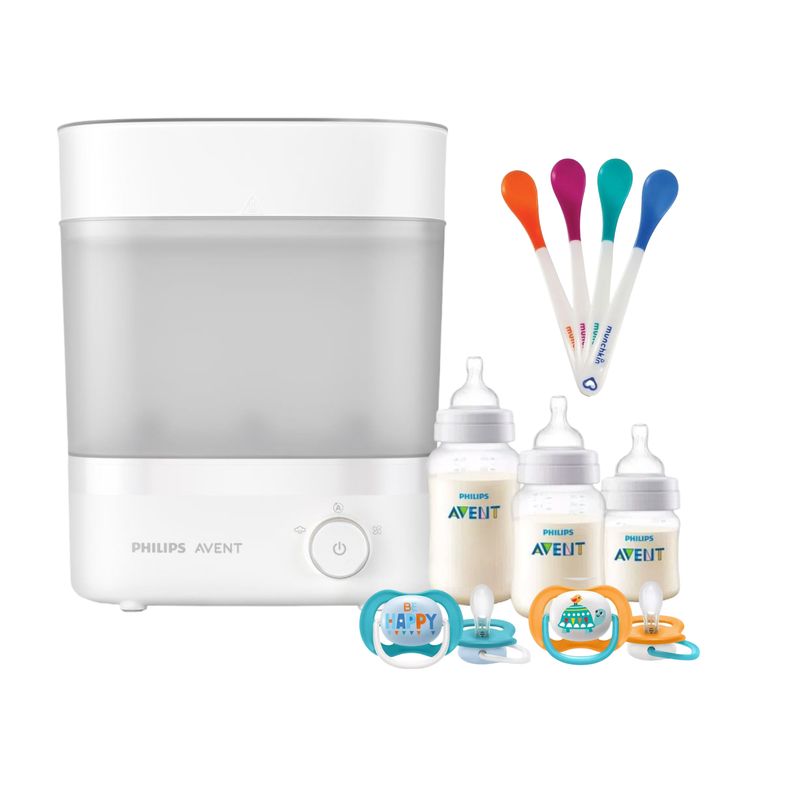 AVENT - Pack Esterilizador 3 Mamaderas 4 Cucharas y 2 Chupetes