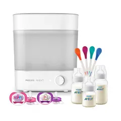 AVENT - Pack Esterilizador 3 Mamaderas 4 Cucharas y 2 Chupetes