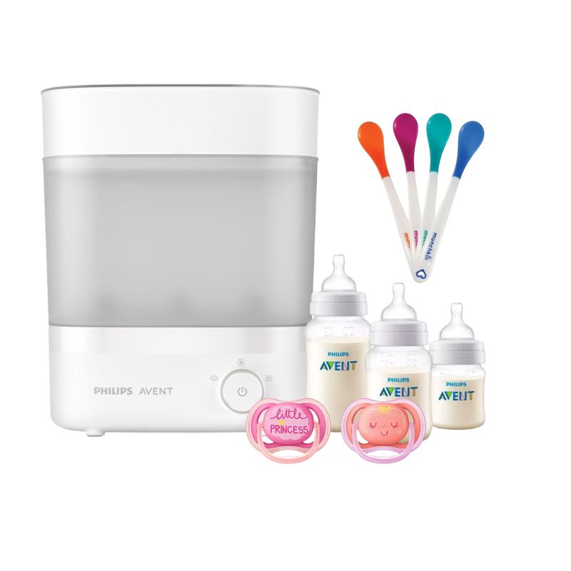AVENT - Pack Esterilizador 3 Mamaderas 4 Cucharas y 2 Chupetes