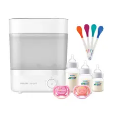 AVENT - Pack Esterilizador 3 Mamaderas 4 Cucharas y 2 Chupetes