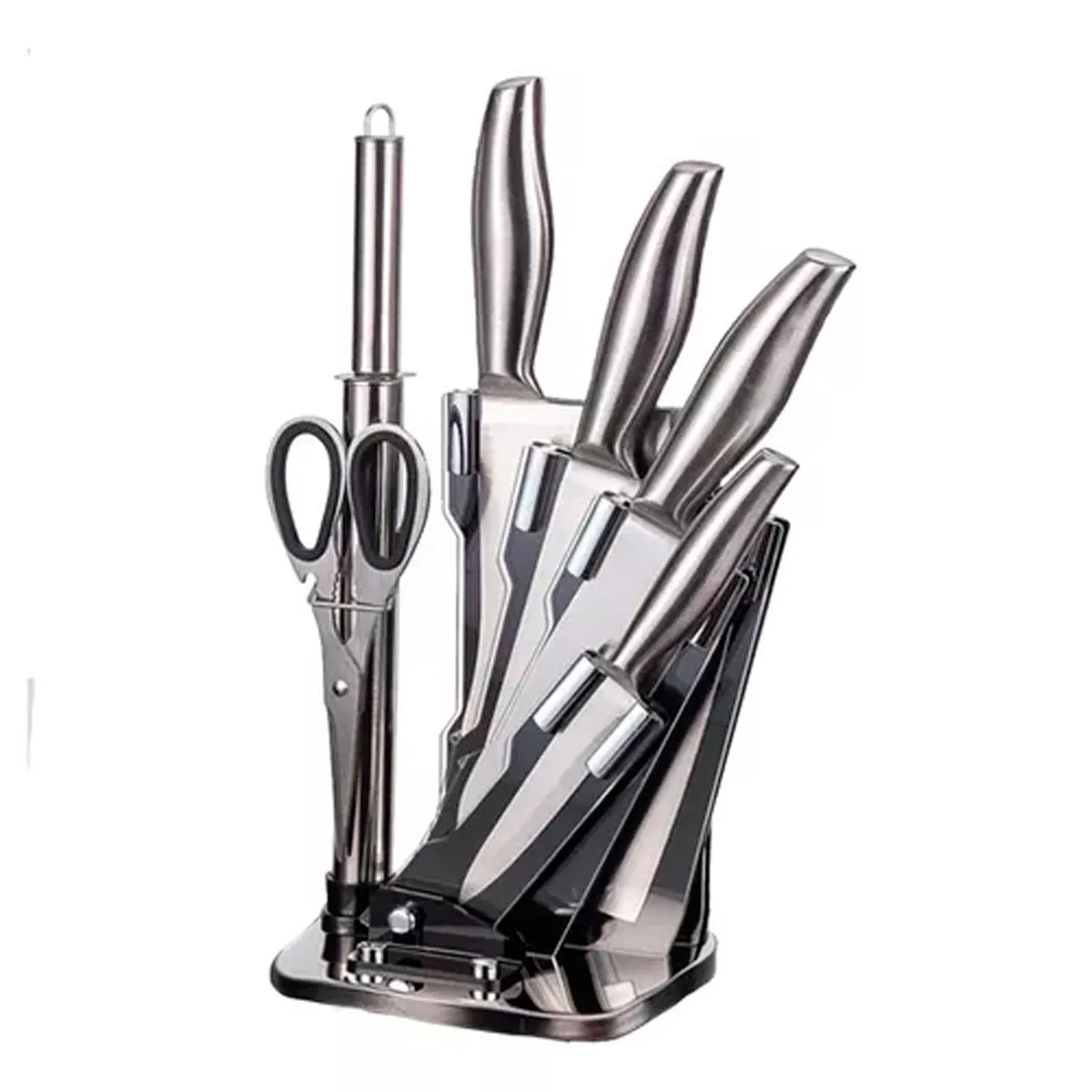 OFERTABKN - Set De Cuchillos 7 Piezas Acero Inoxidable + Soporte