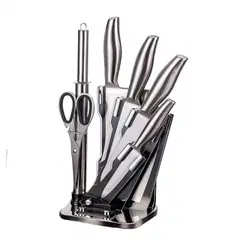 OFERTABKN - Set De Cuchillos 7 Piezas Acero Inoxidable + Soporte