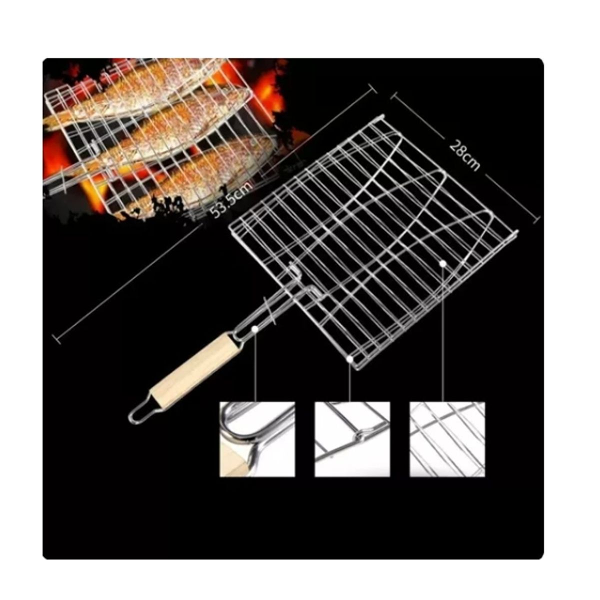 OFERTABKN - Parrilla Rejilla Doble Barbacoa Asados Carnes Pescados