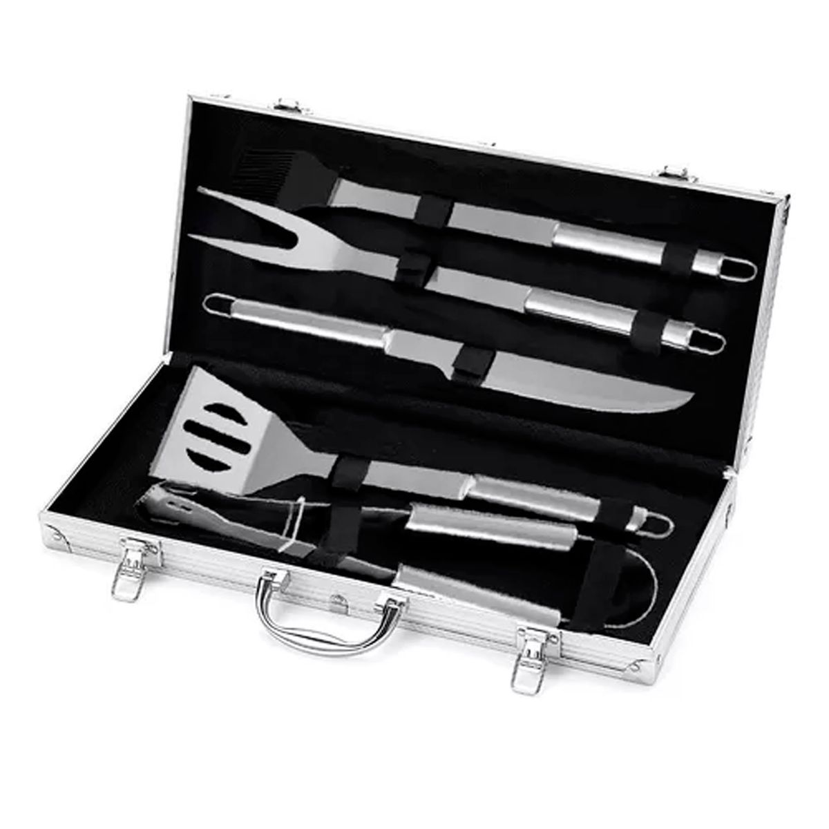 OFERTABKN - Set Parrillero Asado Barbacoa 5 Pcs En Maleta Kit Parrilla