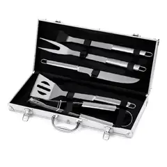 OFERTABKN - Set Parrillero Asado Barbacoa 5 Pcs En Maleta Kit Parrilla