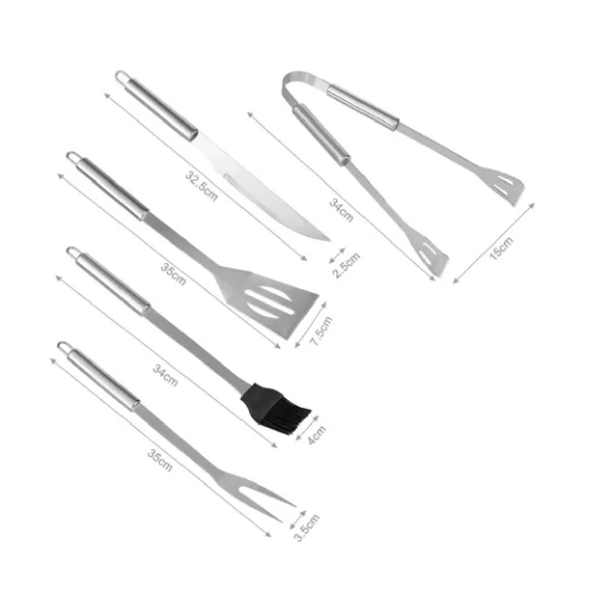OFERTABKN - Set Parrillero Asado Barbacoa 5 Pcs En Maleta Kit Parrilla