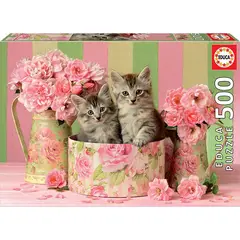 EDUCA - 17960 PUZZLE 500 PIEZAS GATITOS CON ROSAS