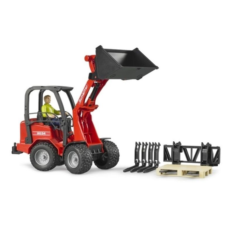 BRUDER - BRUDER 02191 SCHAFFER COMPACT LOADER 2034 WITH FIGURE AND