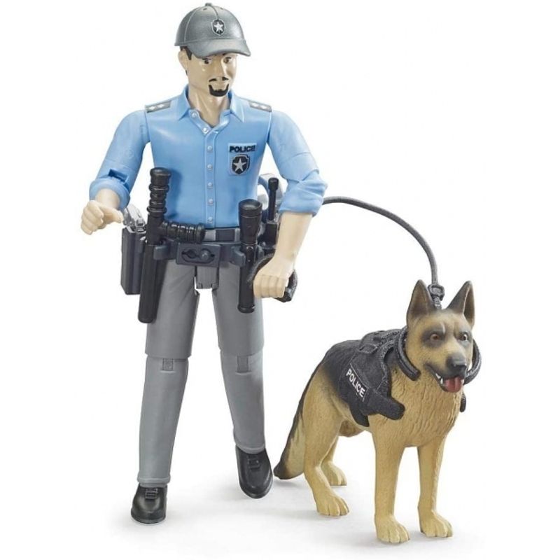 BRUDER - BRUDER 62150 BWORLD POLICEMAN WITH DOG