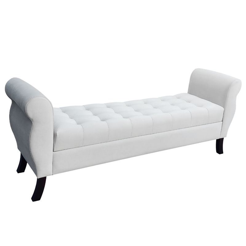 GENERICO - Banqueta Baúl Diva Color Crudo Tamaño Super King 180x45x70cm