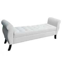 GENERICO - Banqueta Baúl Diva Color Crudo Tamaño Super King 180x45x70cm