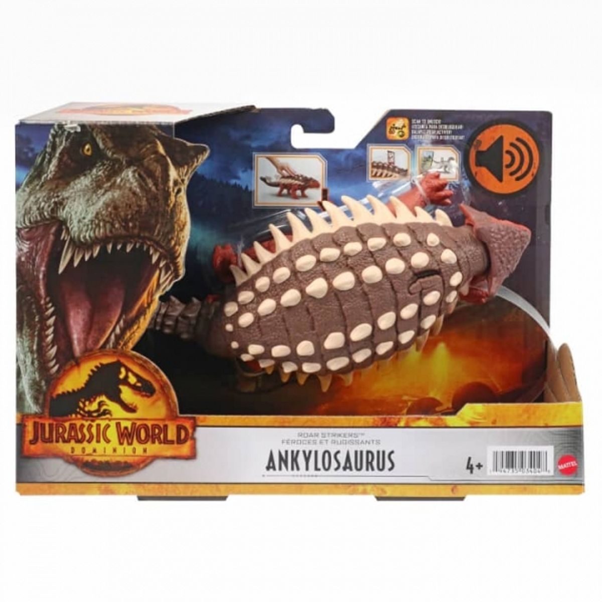 MATTEL - MATTEL HDX36 JURASSIC WORLD ANKYLOSAURUS DINOSAURIO RUGE Y