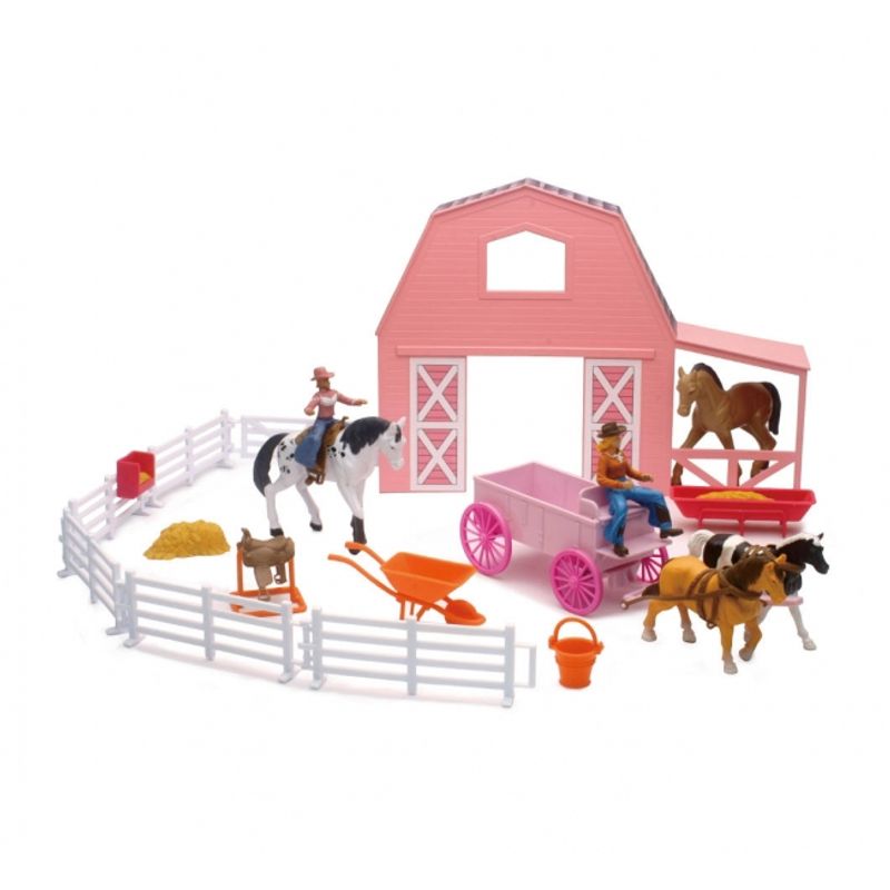 GENERICO - NEWRAY 05786 PINK BARN HORSE SET