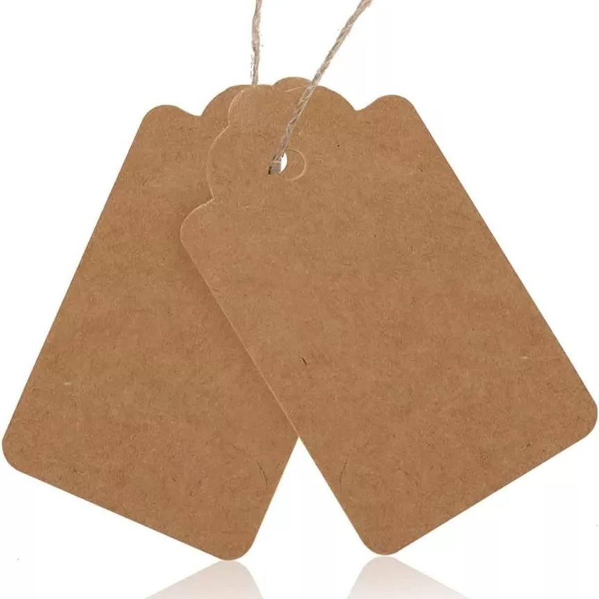 KUANGYE - 250 Pcs Etiquetas Papel Kraft Con Amarras 4 X 9 Cms