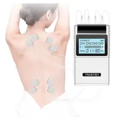 GENERICO - Electroestimulador Muscular Tens Ems 15 Modos 4 Canales 8 Electrodos