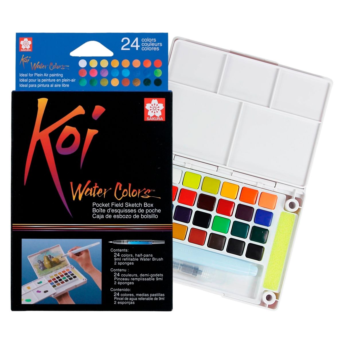 SAKURA - Acuarelas Sakura Koi en Pastilla - Set 24 Colores