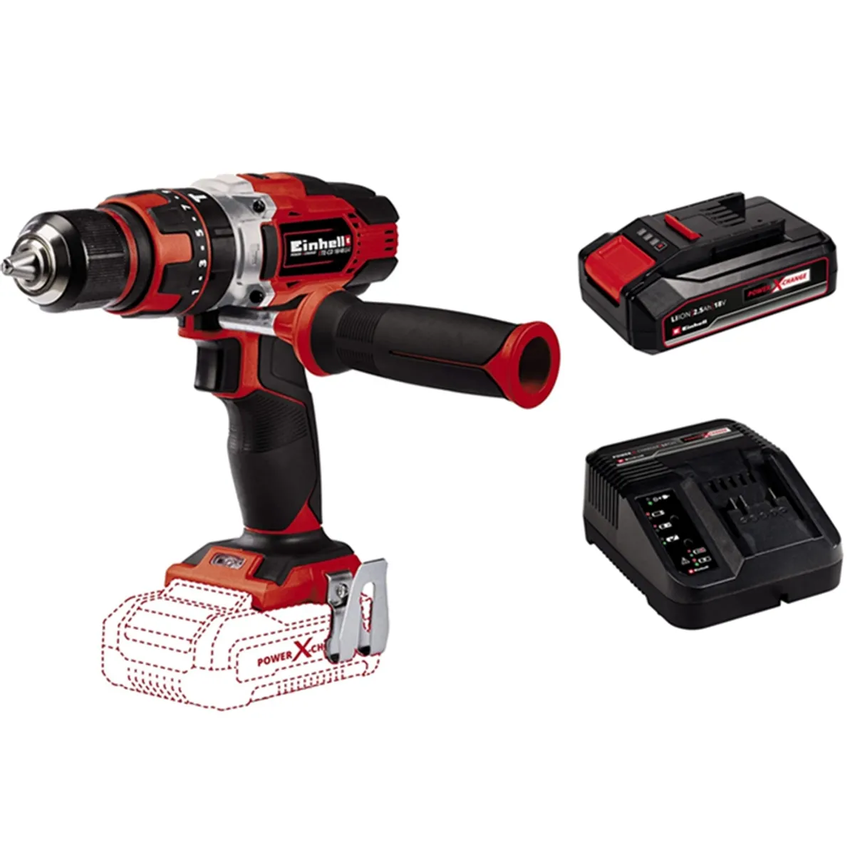 EINHELL - Taladro Atornillador Percutor 13mm 18v Bat Cargador Einhell.