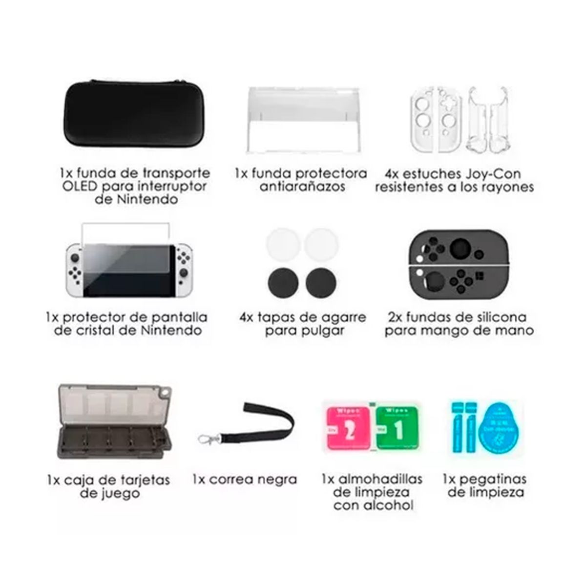 GENERICO - Estuche Protector Para Nintendo Switch Oled 17 En 1
