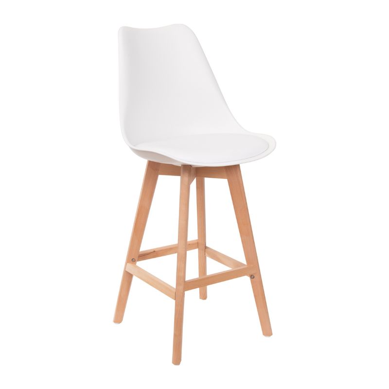 SM - Taburete eames blanco de 75 cm de altura.