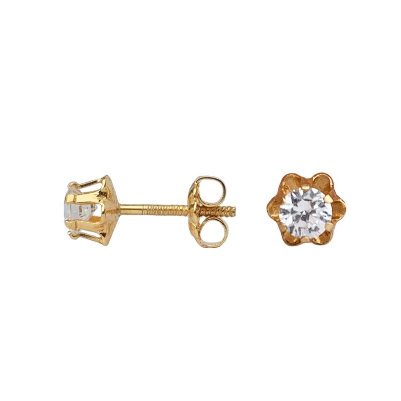 MODAS LILLO - Aro Mujer Chatón Italiano Circón Oro 18k Joyas Modas Lillo