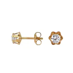 MODAS LILLO - Aro Mujer Chatón Italiano Circón Oro 18k Joyas