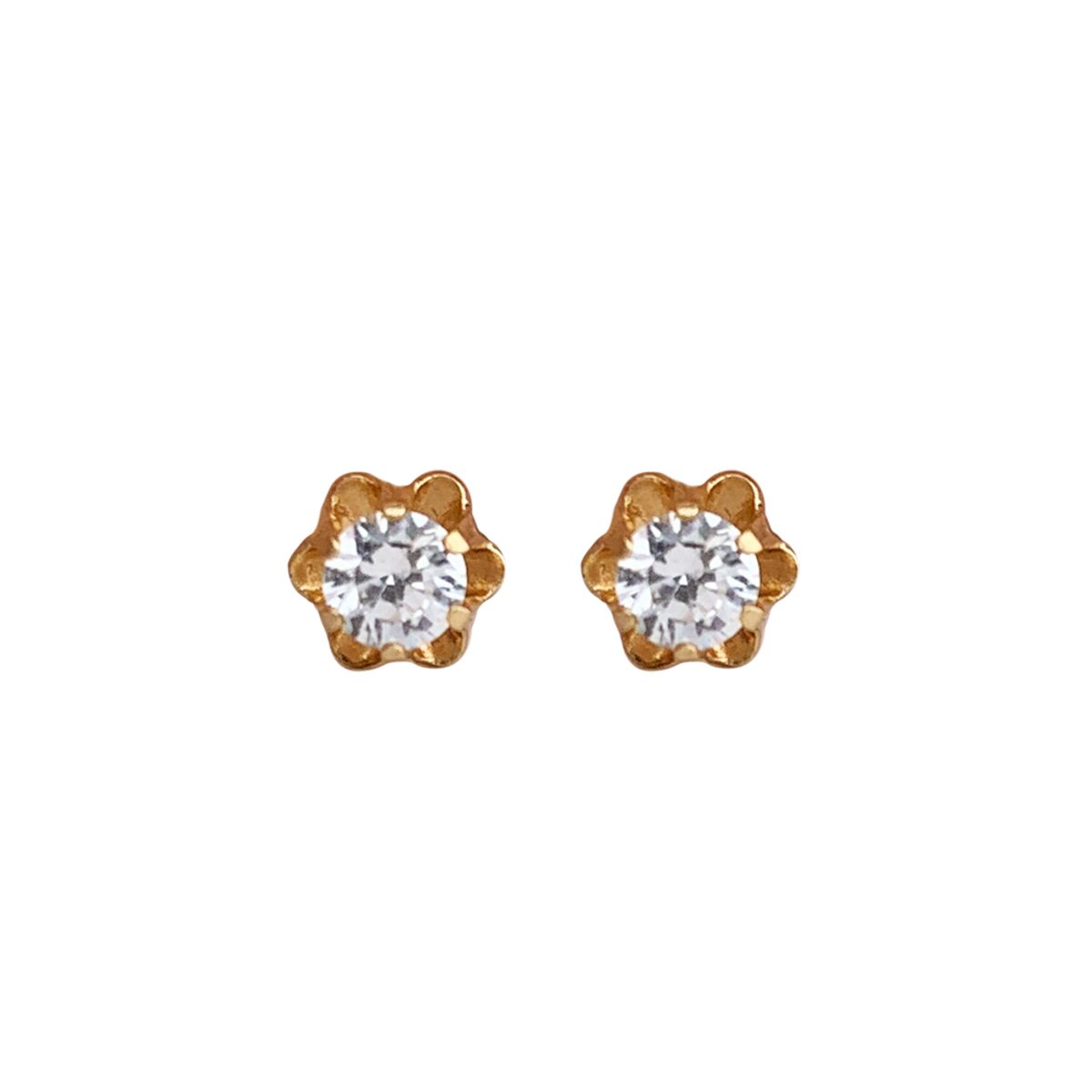 MODAS LILLO - Aro Mujer Chatón Italiano Circón Oro 18k Joyas Modas Lillo
