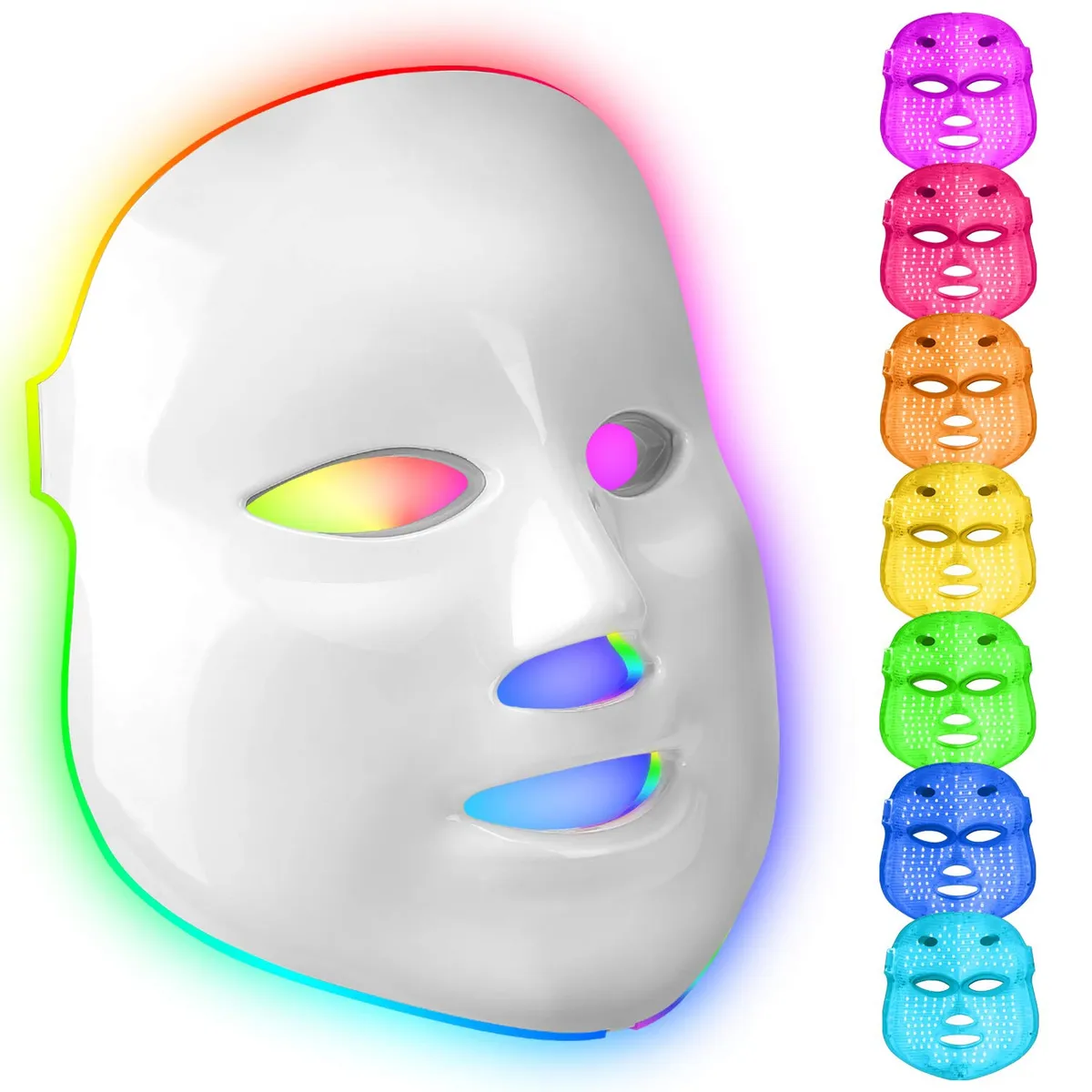 GENERICO - MASCARA FACIAL LED ANTI ACNE Y REJUVENECIMIENTO 7 COLORES