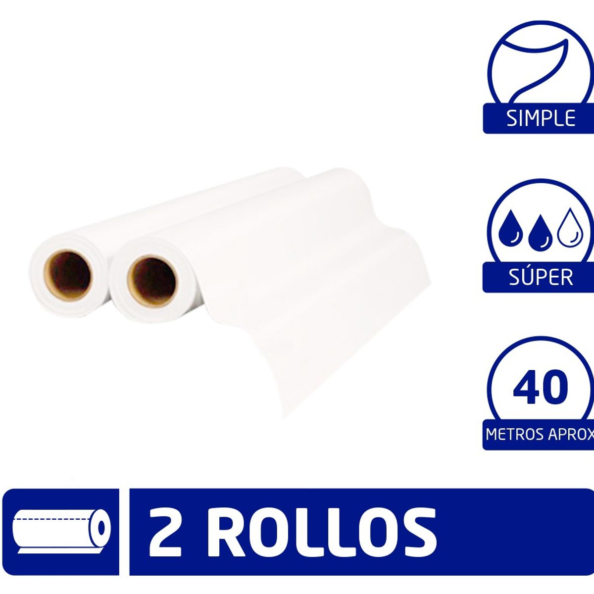 GENERICO - Sabanillas Médicas Prepicada Winroll 2 Rollos (40 mts x rollo)