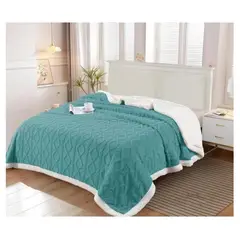 COMPRAPO - Frazada Manta Polar Sherpa Térmica 2 Plzs Trenzado Relieve Calipso