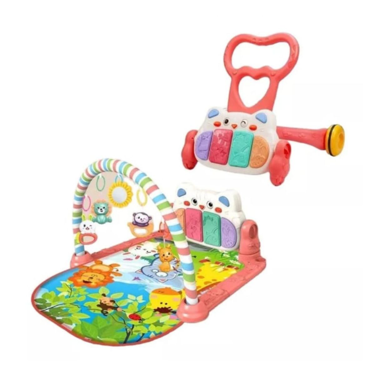 GENERICO - Gimnacio Corre Pasillo 2 en 1 Para Bebés Rosado