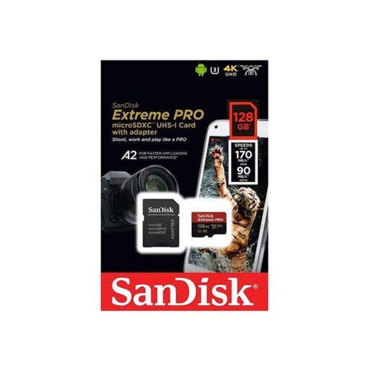 SANDISK - Tarjeta MicroSD 128GB Sandisk Extreme Pro UHS-I C10