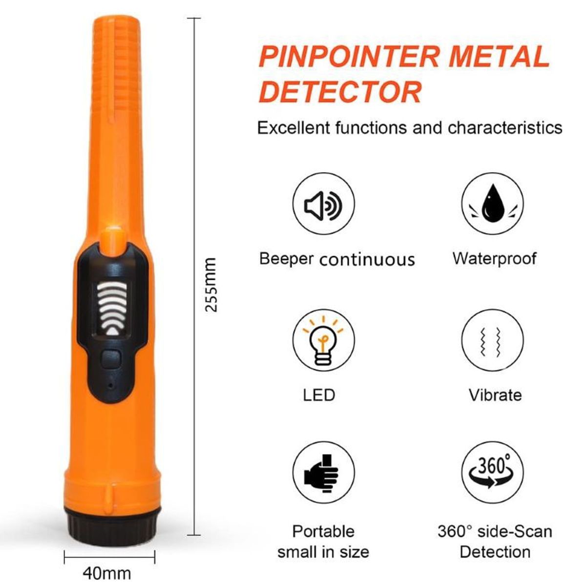EVERSO - Detector De Metales Pinpointer Varita Puntero De Impermeable