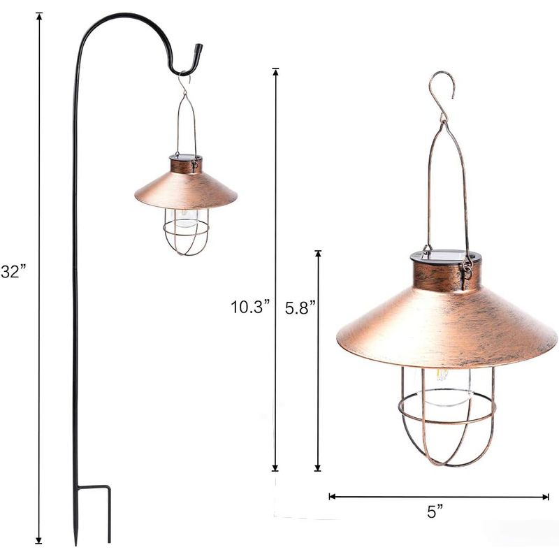 GENERICO - Farol solar con Ampolleta material metal color bronce