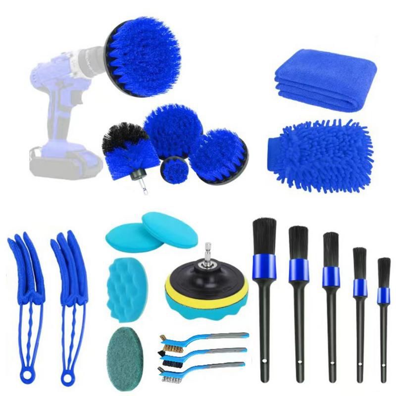 EVERSO - Juego De Cepillos De Limpieza De Coche 22 Piezas Micro Fibra