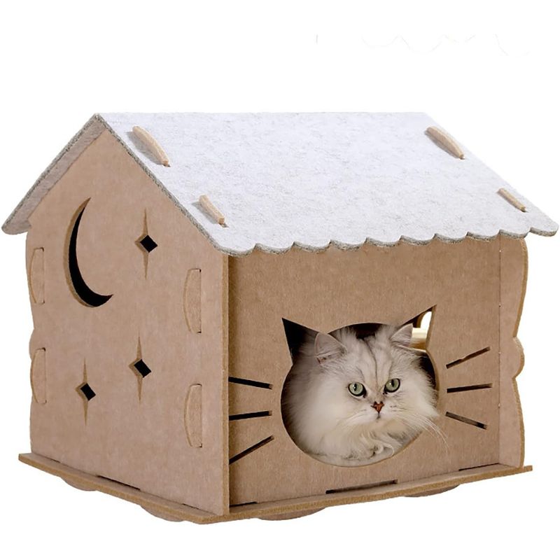 GENERICO - Casa Para Gatos Con Cama Suave