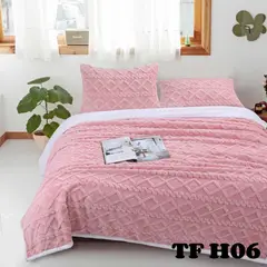 GENERICO - Frazada con Chiporro 2 Plazas + 2 Funda de Almohada - Rosado TFH06