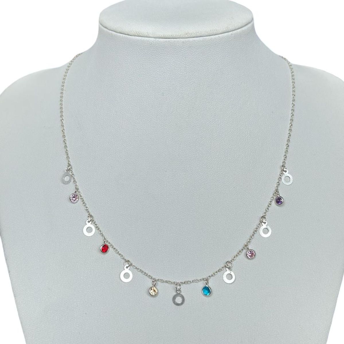 GENERICO - Collar Juvenil Esferas Planas Plata Italiana Ley 925 +caja