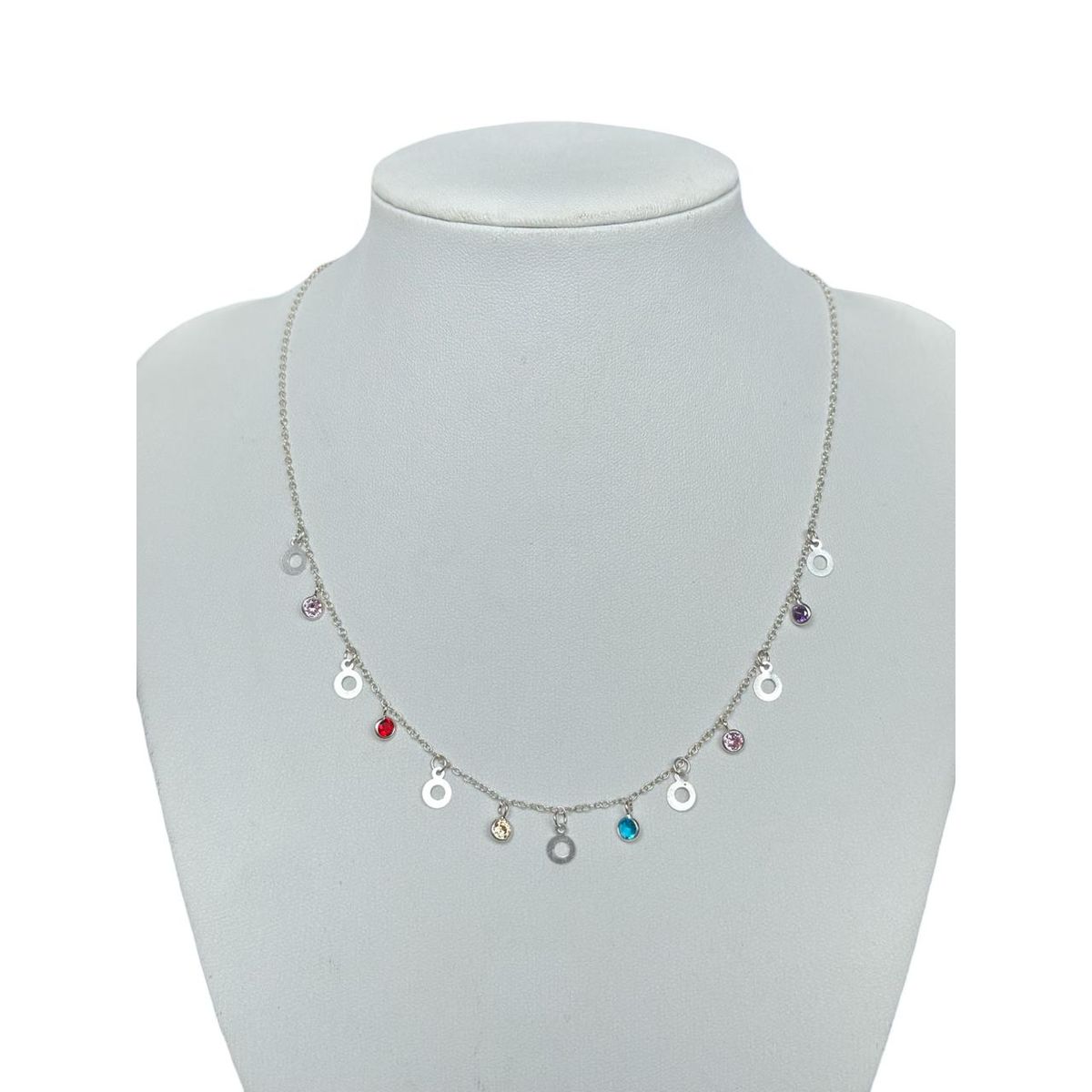 GENERICO - Collar Juvenil Esferas Planas Plata Italiana Ley 925 +caja