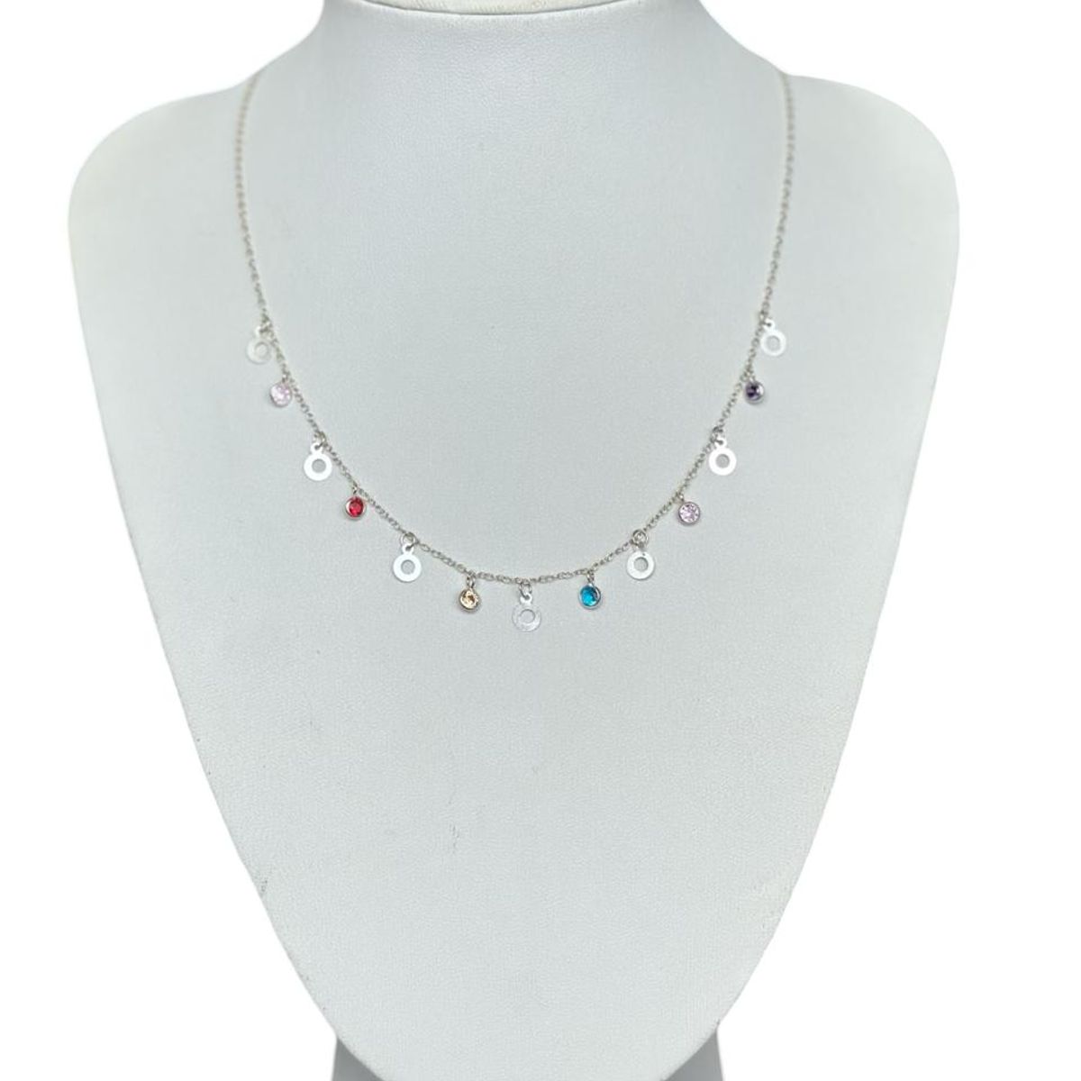 GENERICO - Collar Juvenil Esferas Planas Plata Italiana Ley 925 +caja