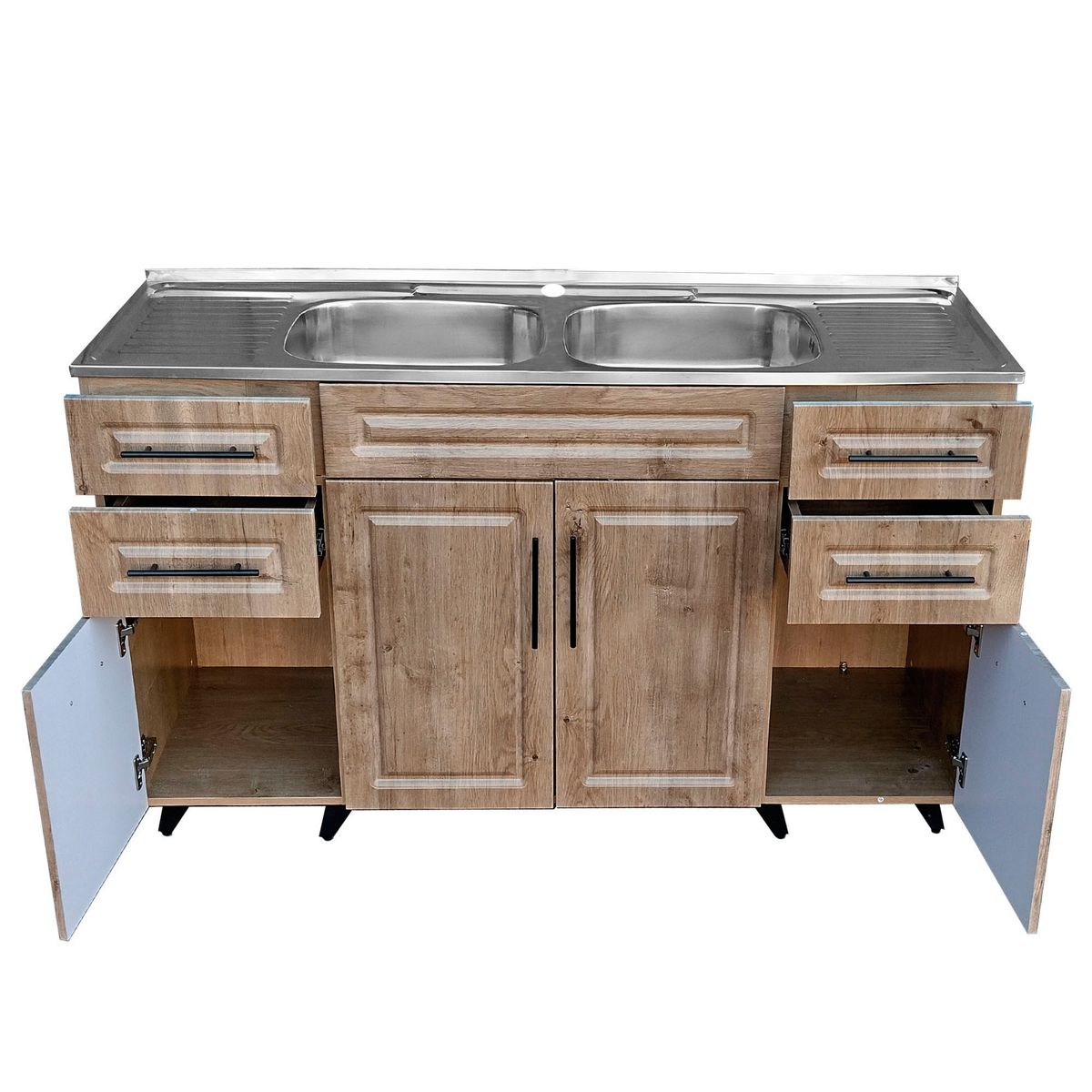 DOMSA - Kit Mueble Lavaplatos Domsa PVC150W Nogal 150x50x90cm…