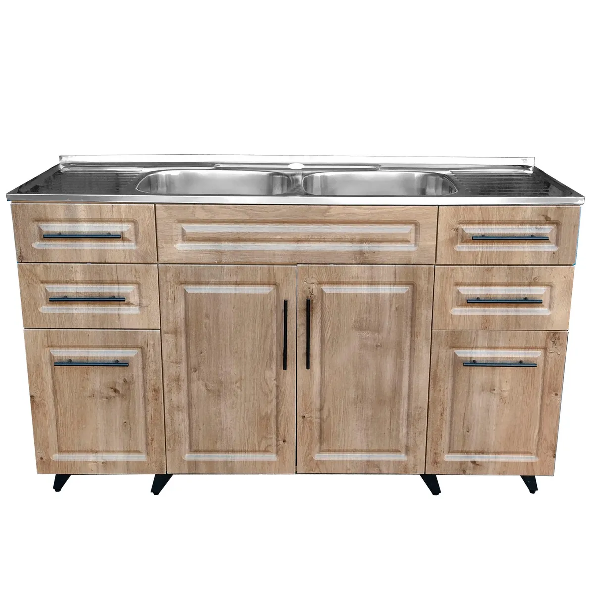 DOMSA - Kit Mueble Lavaplatos Domsa PVC150W Nogal 150x50x90cm…