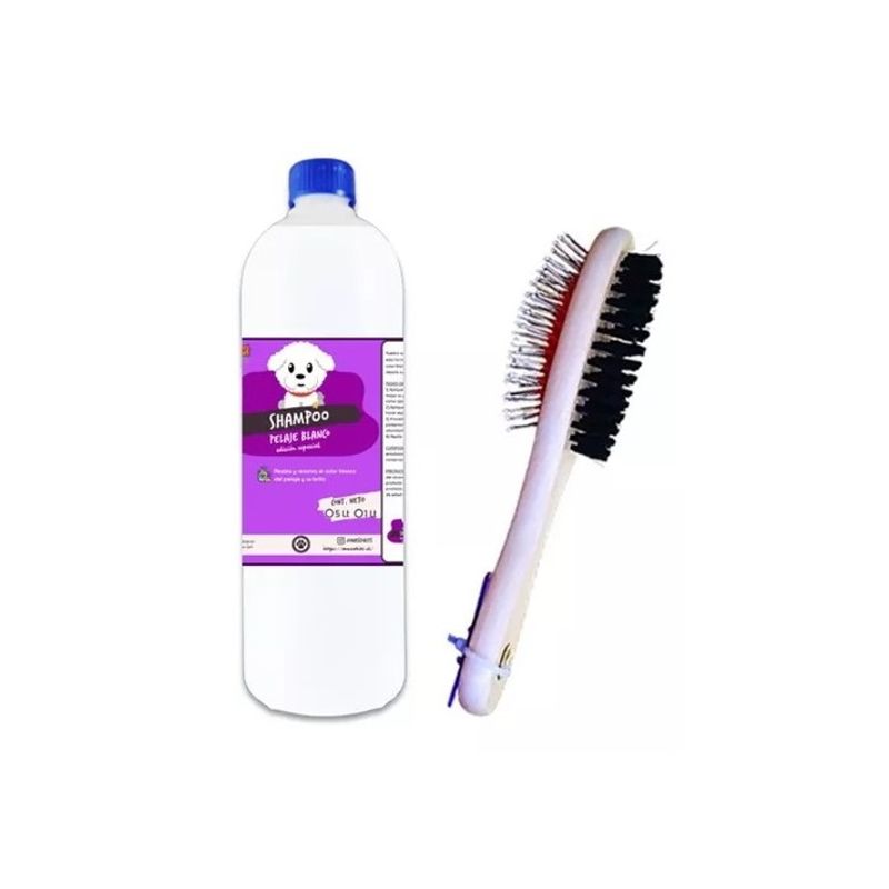 MASCOKITS - Kit Shampoo Para Perro Pelaje Blanco 1lt  + Peine