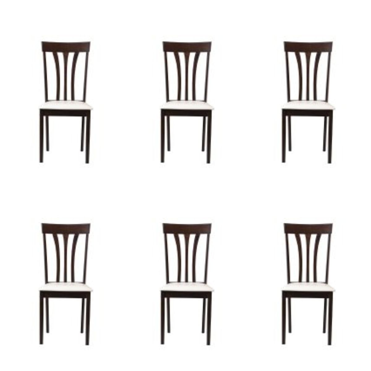 SWEET HOGAR - Pack 6 sillas color chocolate modelo celta